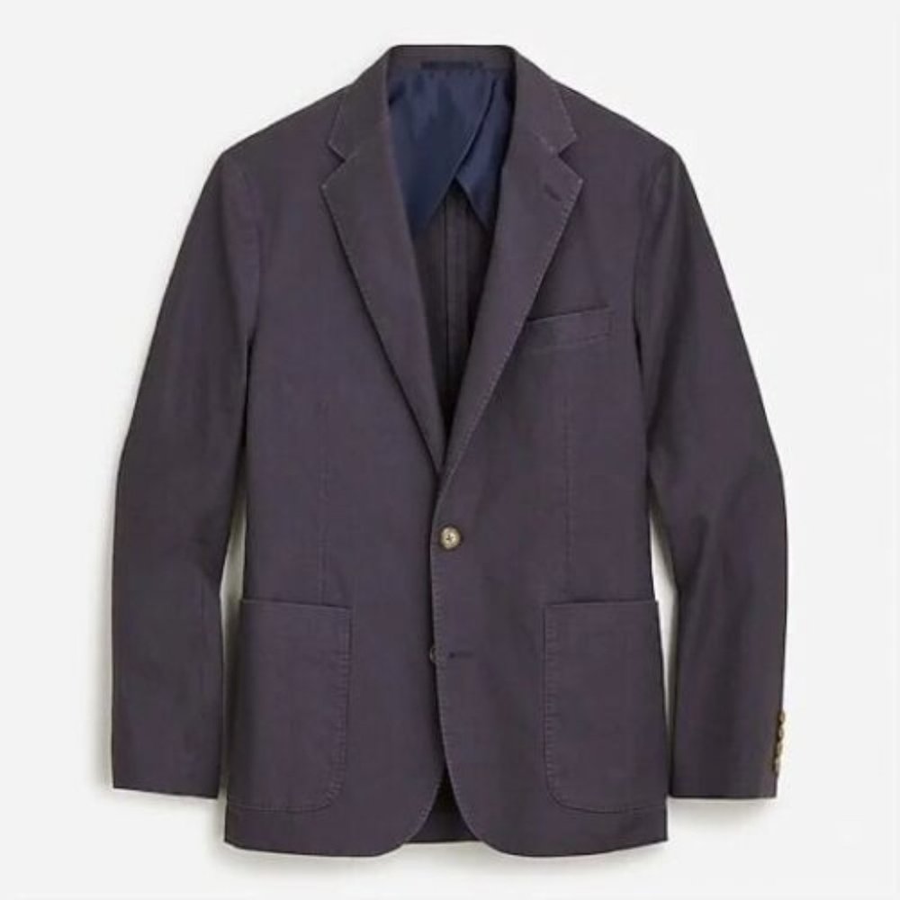 J Crew Classic-fit suit jacket in stretch hemp-organic cotton XS (34)